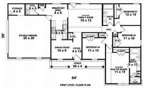 Floorplan 1 for House Plan #053-00364