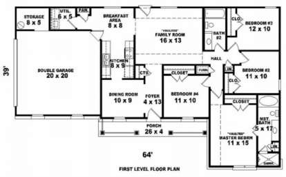 Floorplan 1 for House Plan #053-00364