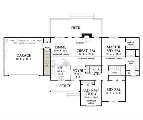 Main Floor w/ Basement Stair Location for House Plan #2865-00068
