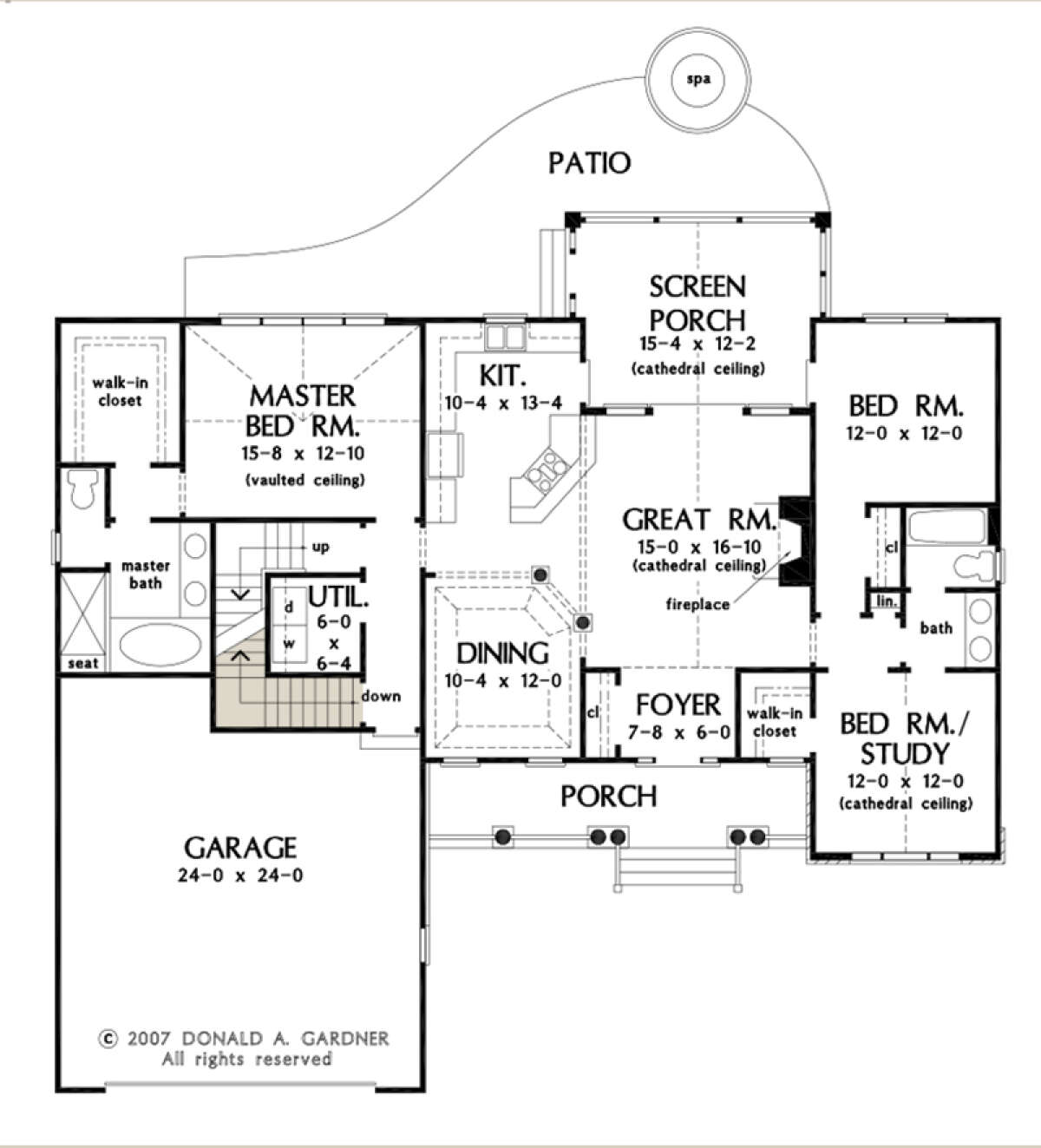 Main Floor w/ Basement Stair Location for House Plan #2865-00069