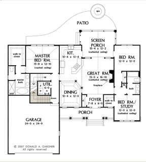 Main Floor w/ Basement Stair Location for House Plan #2865-00069