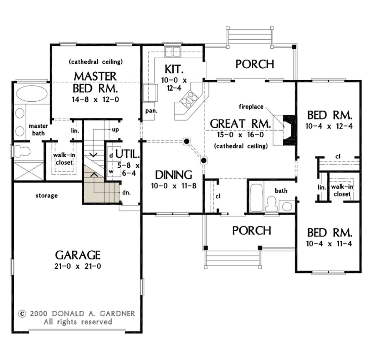 Main Floor w/ Basement Stair Location for House Plan #2865-00072