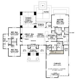 Main Floor w/ Basement Stair Location for House Plan #2865-00075