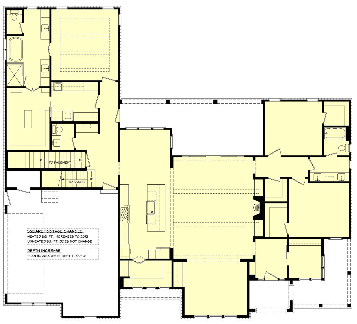 Main Floor w/ Basement Stair Location for House Plan #041-00274