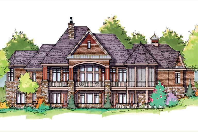 Lake Front House Plan #2865-00080 Elevation Photo