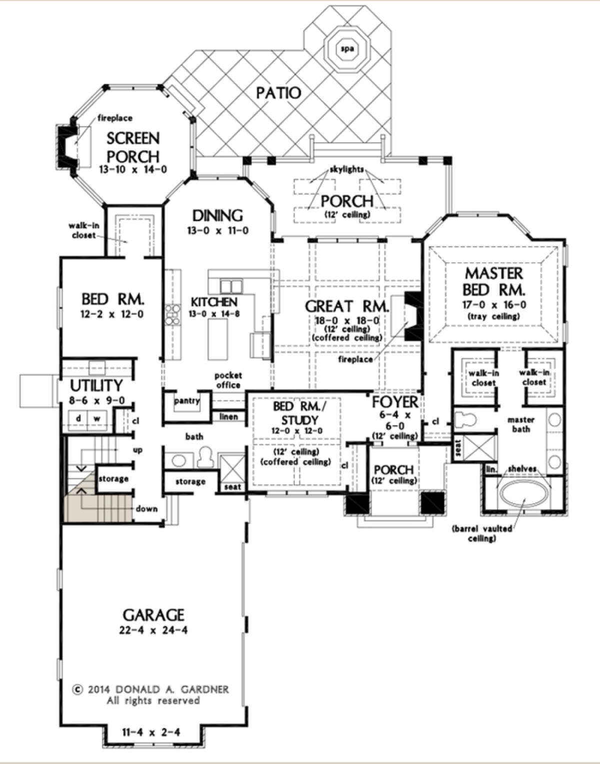 Main Floor w/ Basement Stair Location for House Plan #2865-00082