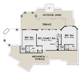Main Floor w/ Basement Stair Location for House Plan #2865-00084