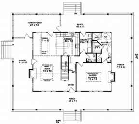 Floorplan 1 for House Plan #053-00368
