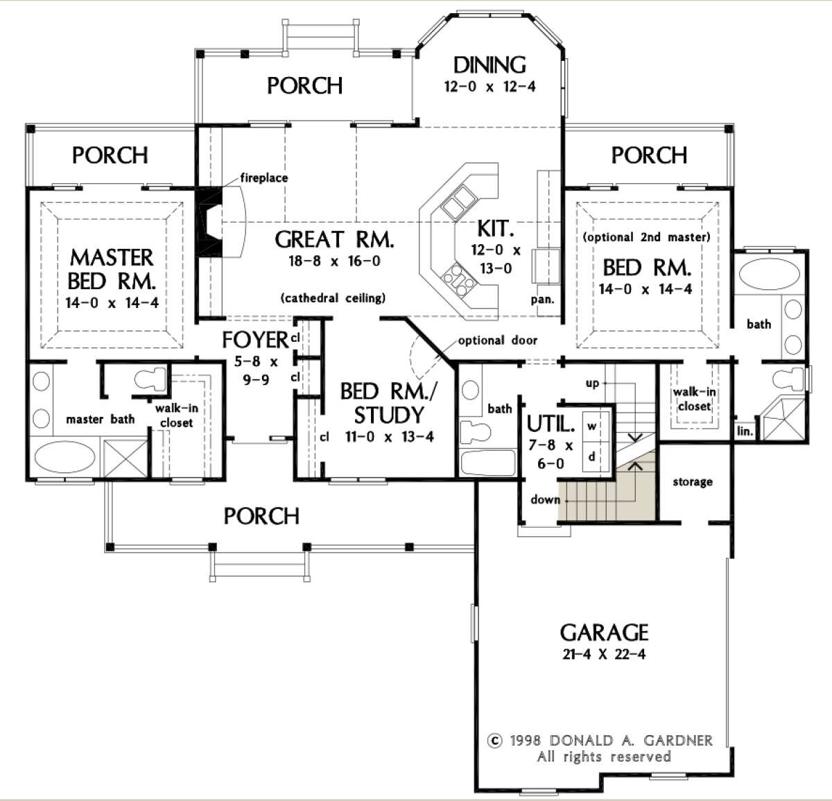Main Floor w/ Basement Stair Location for House Plan #2865-00091