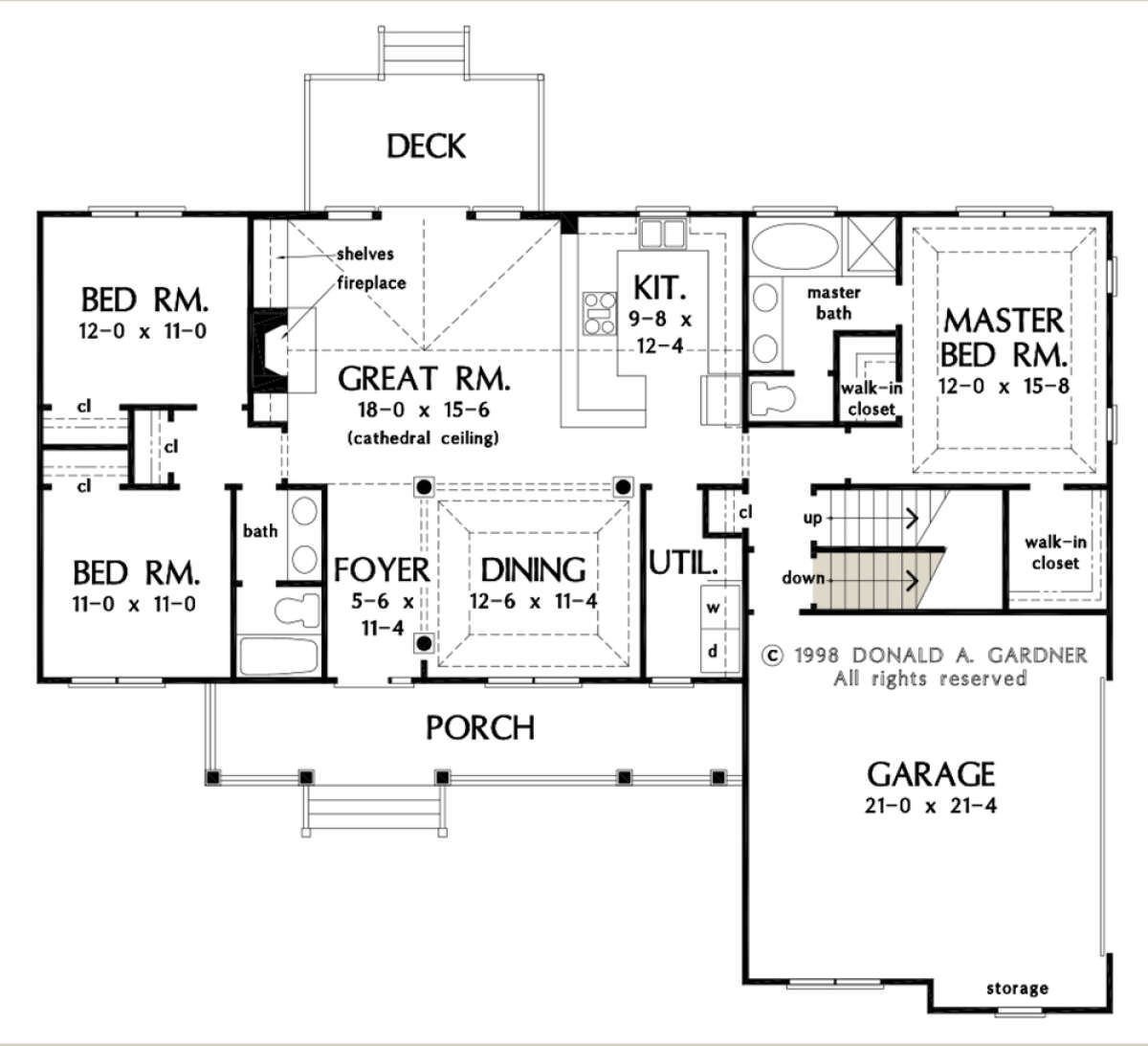 Main Floor w/ Basement Stair Location for House Plan #2865-00092