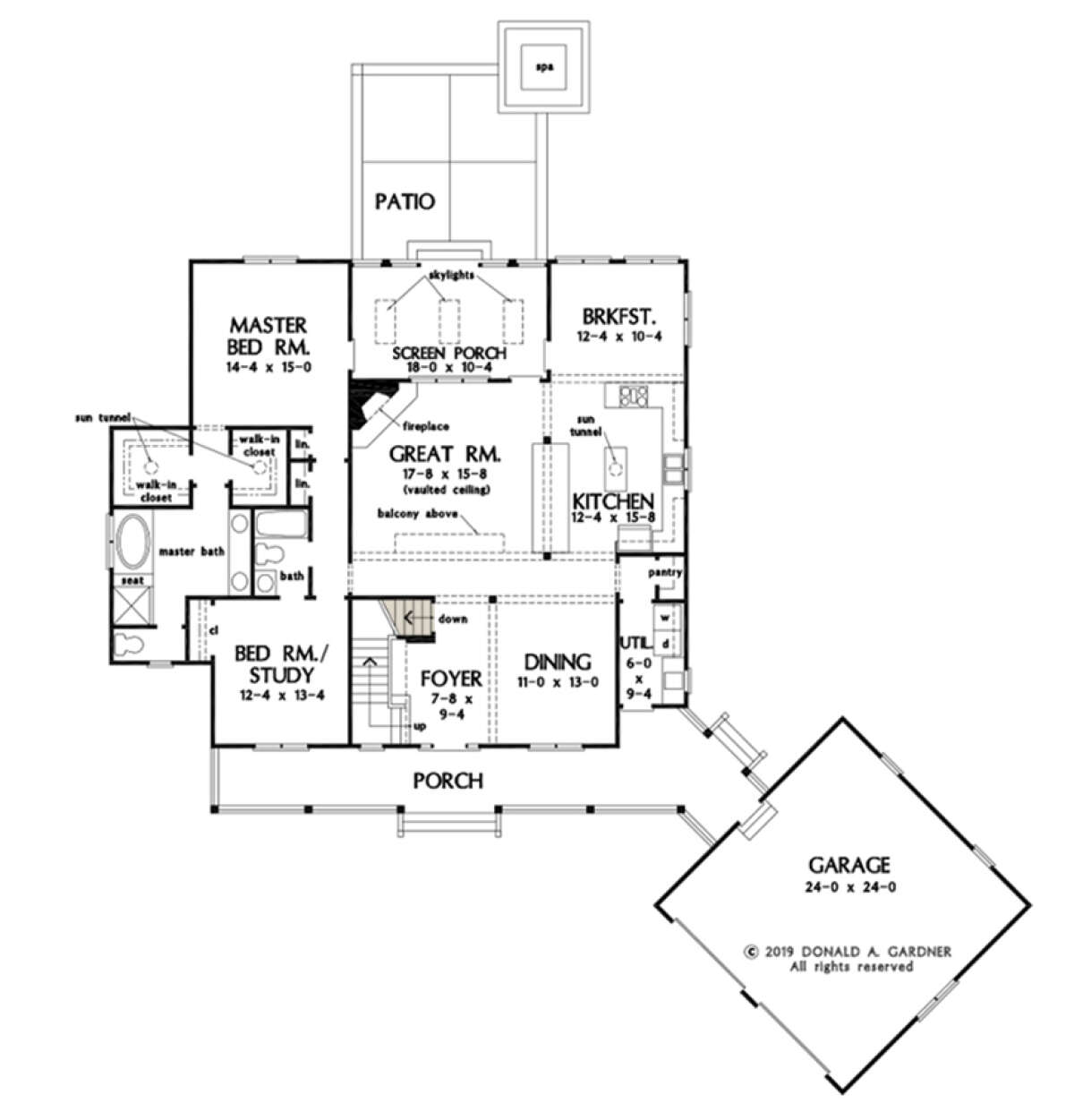 Main Floor w/ Basement Stair Location for House Plan #2865-00106