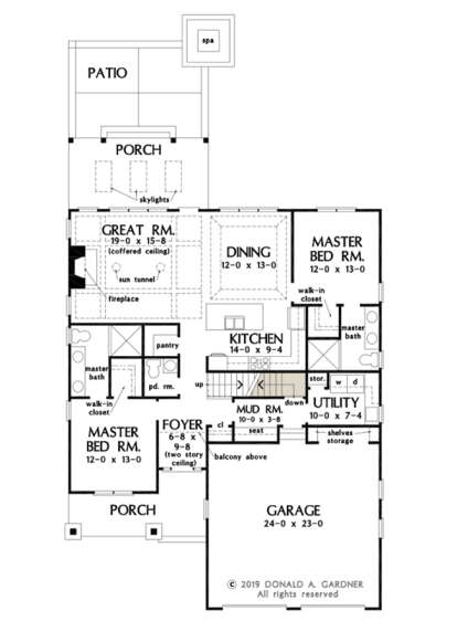 Main Floor w/ Basement Stair Location for House Plan #2865-00111