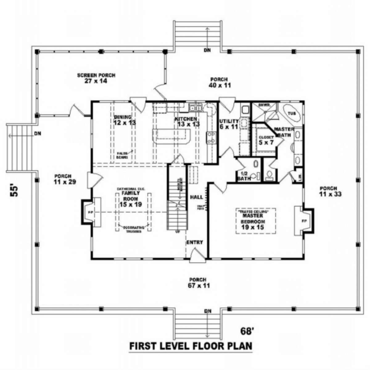 Floorplan 1 for House Plan #053-00371
