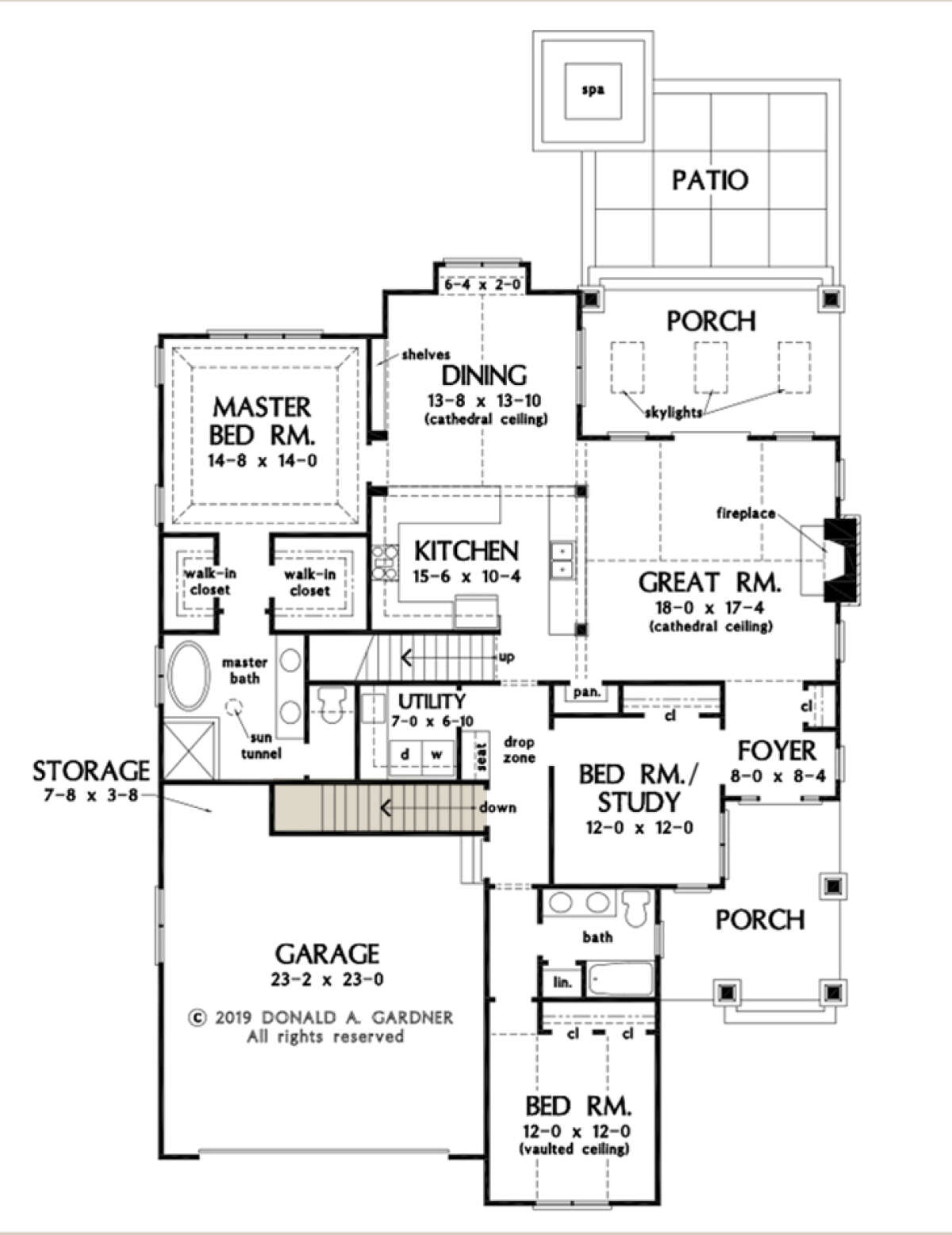 Main Floor w/ Basement Stair Location for House Plan #2865-00138