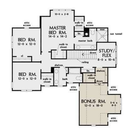 Second Floor for House Plan #2865-00140