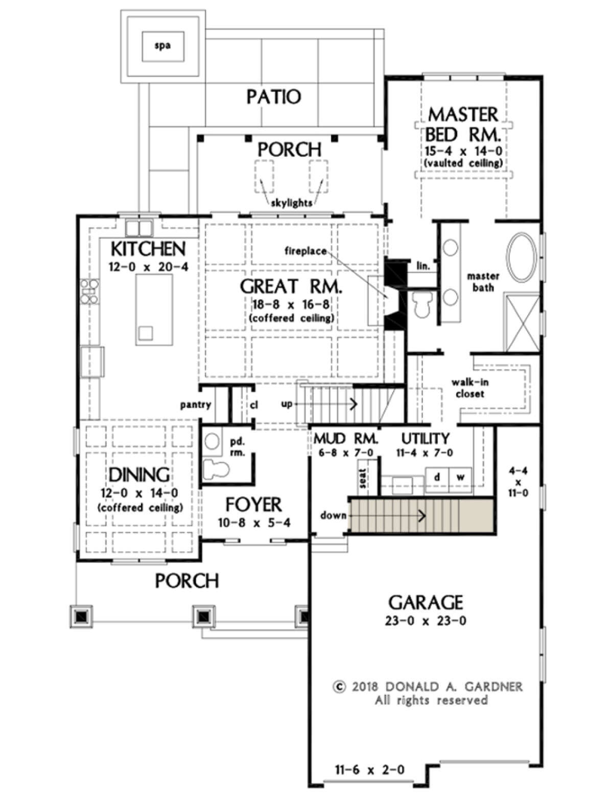 Main Floor w/ Basement Stair Location for House Plan #2865-00140