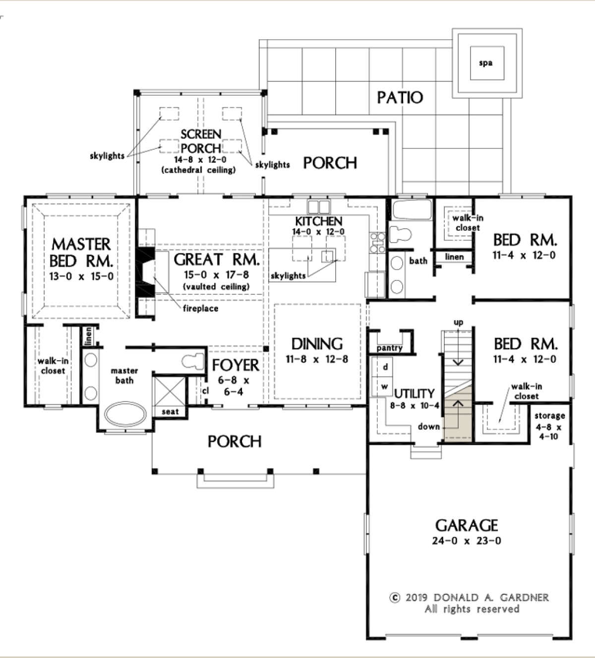 Main Floor w/ Basement Stair Location for House Plan #2865-00141