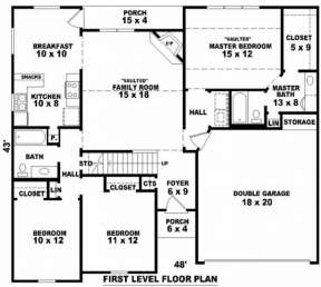 Floorplan 1 for House Plan #053-00375