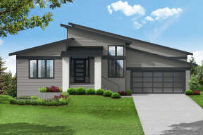 Contemporary House Plan #035-01002 Elevation Photo