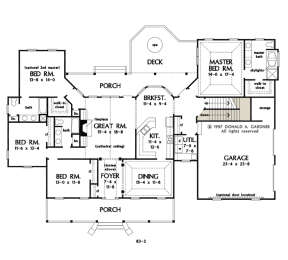 Main Floor w/ Basement Stair Location for House Plan #2865-00150
