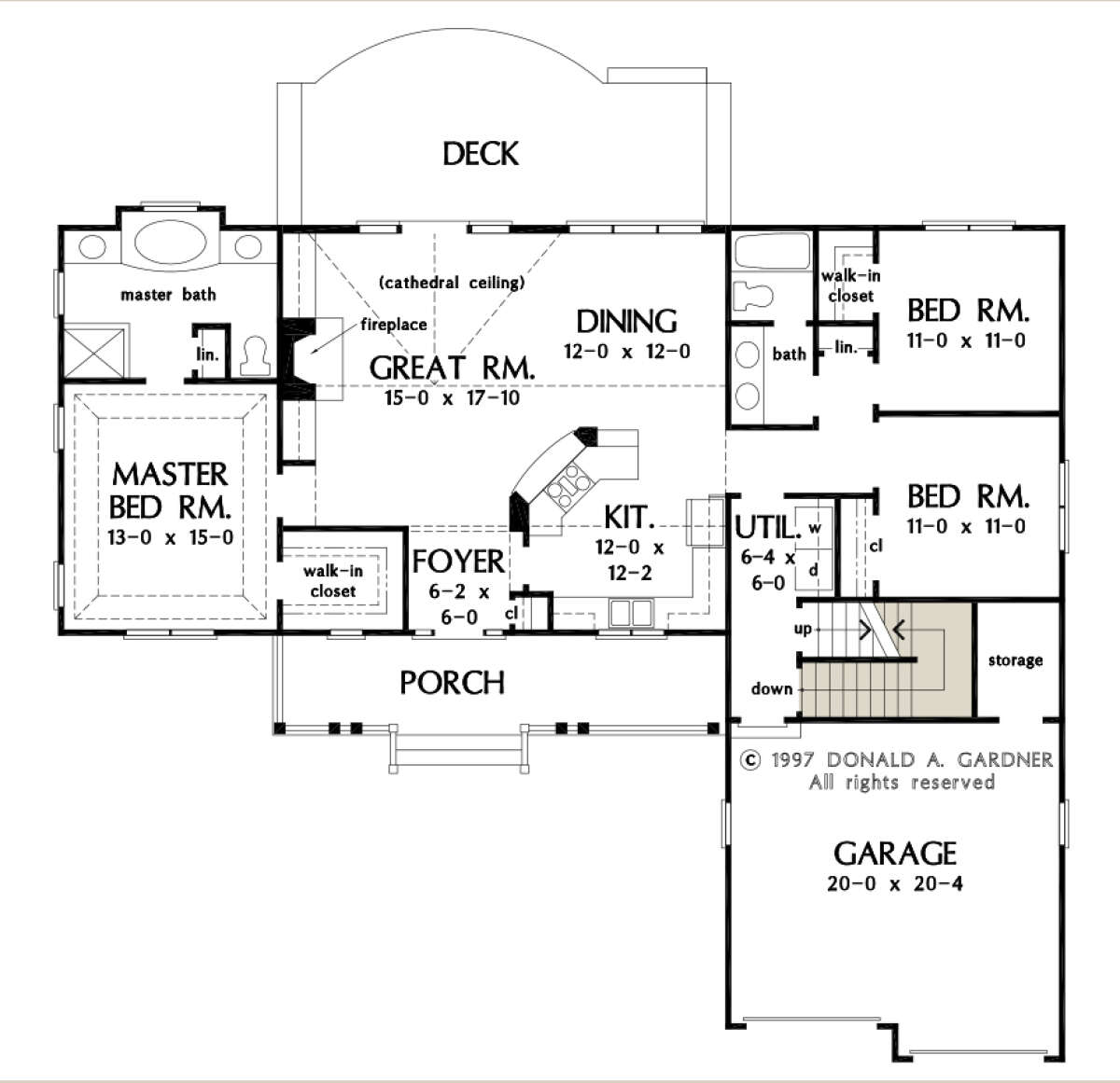 Main Floor w/ Basement Stair Location for House Plan #2865-00151
