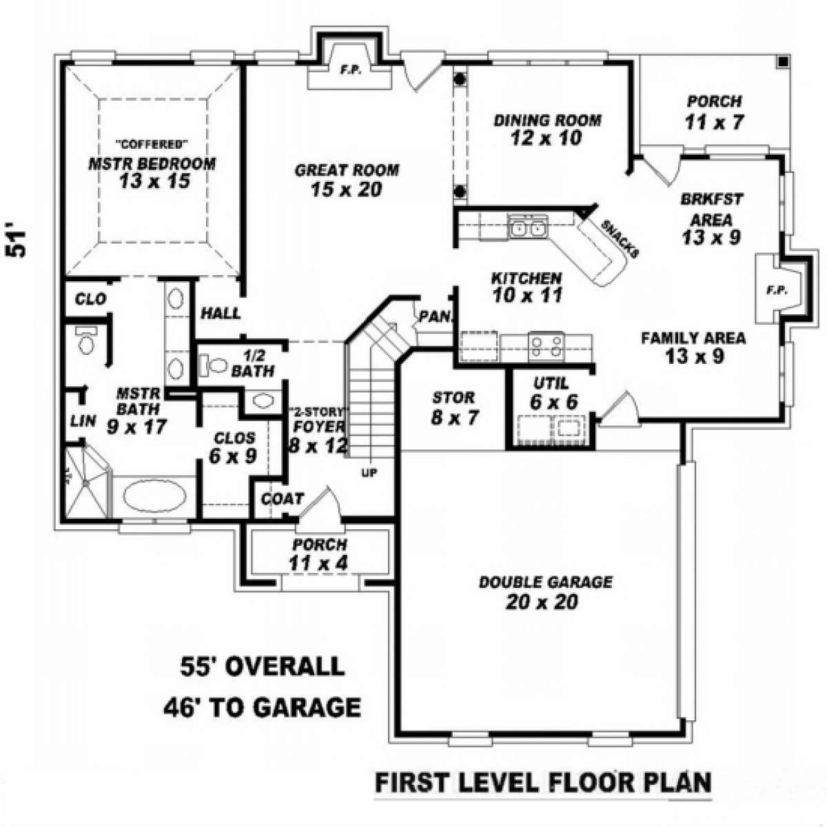 Floorplan 1 for House Plan #053-00376