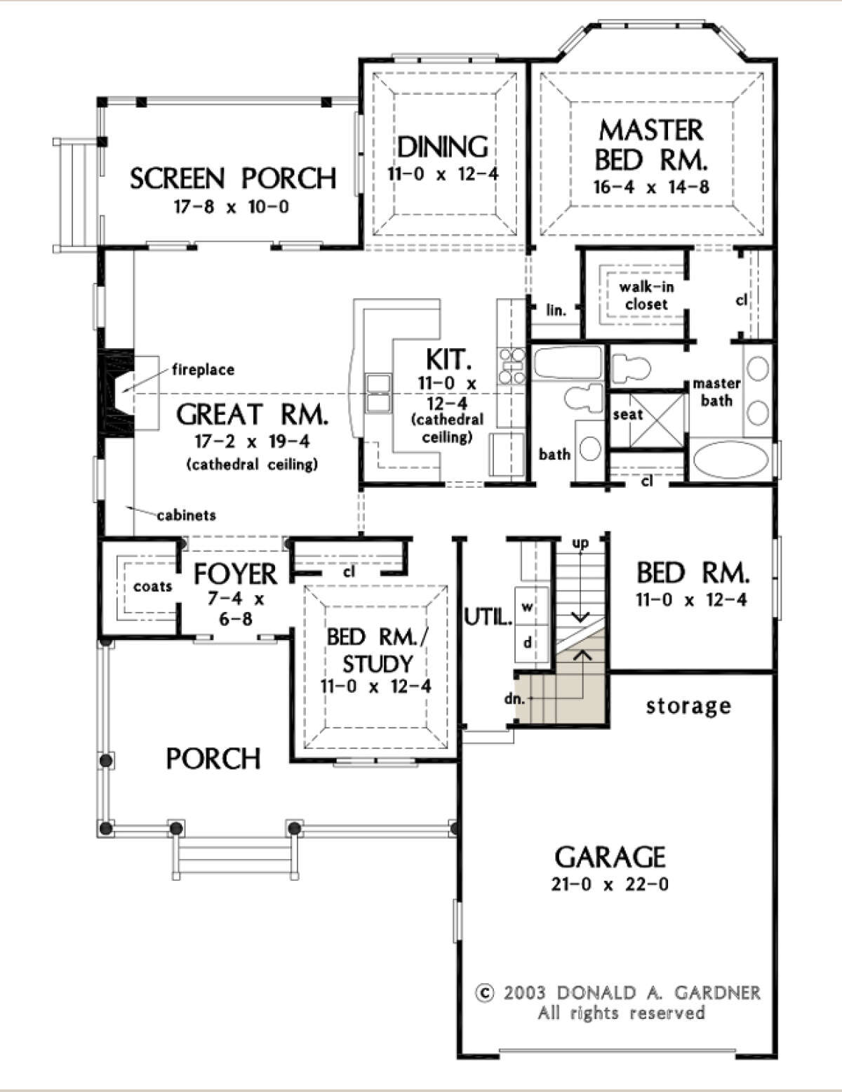 Main Floor w/ Basement Stair Location for House Plan #2865-00156