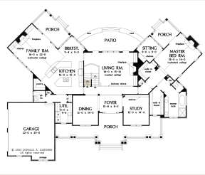 Main Floor w/ Basement Stair Location for House Plan #2865-00157