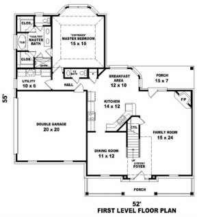 Floorplan 1 for House Plan #053-00377