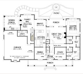 Main Floor w/ Basement Stair Location for House Plan #2865-00163