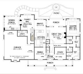 Main Floor w/ Basement Stair Location for House Plan #2865-00163