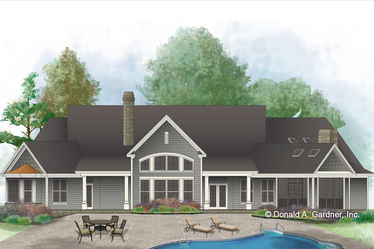 Lake Front House Plan #2865-00166 Elevation Photo