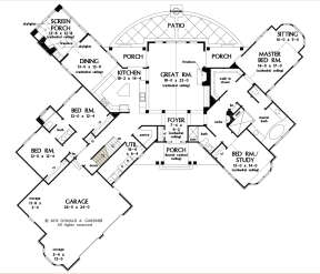 Main Floor w/ Basement Stair Location for House Plan #2865-00166