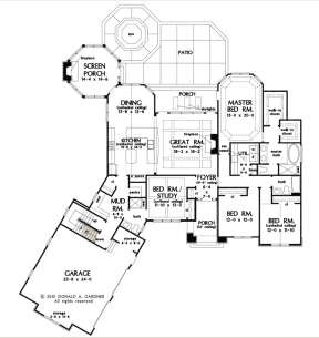 Main Floor w/ Basement Stair Location for House Plan #2865-00167