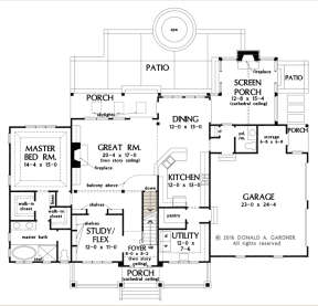 Main Floor w/ Basement Stair Location for House Plan #2865-00169