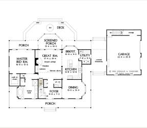 Main Floor w/ Basement Stair Location for House Plan #2865-00175