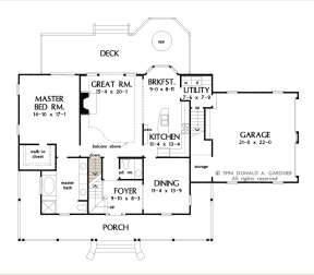 Main Floor w/ Basement Stair Location for House Plan #2865-00176
