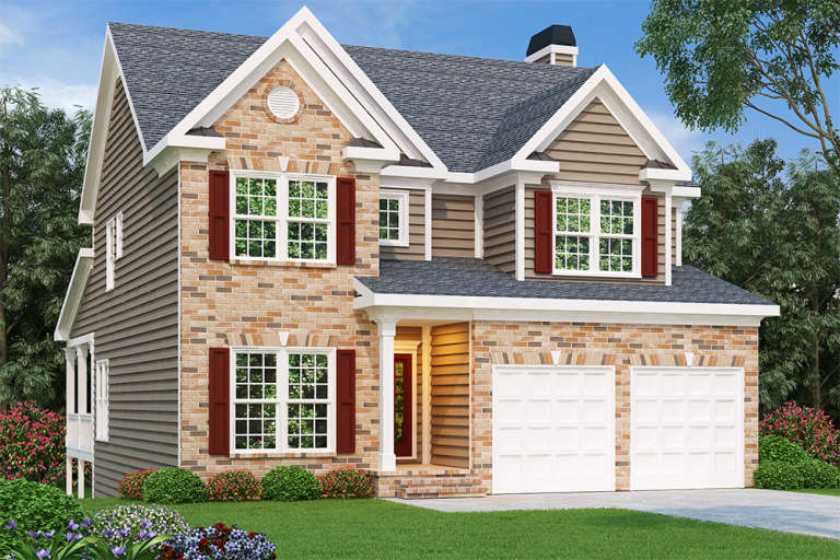 Narrow Lot House Plan #009-00011 Elevation Photo
