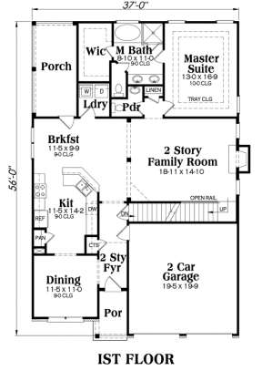 Main Floor for House Plan #009-00011