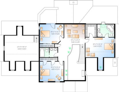 Second Floor for House Plan #034-00018