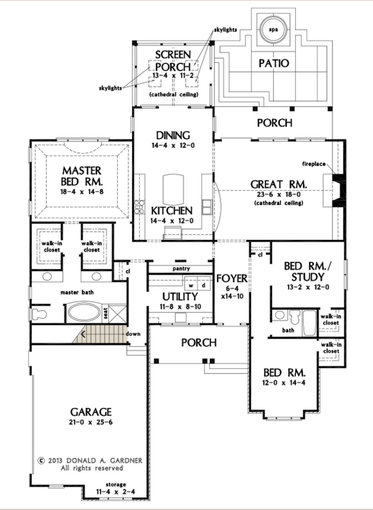 Main Floor w/ Basement Stairs Location for House Plan #2865-00186