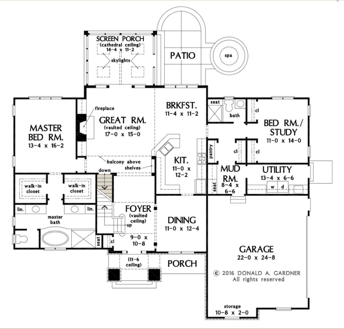 Main Floor w/ Basement Stair Location for House Plan #2865-00187
