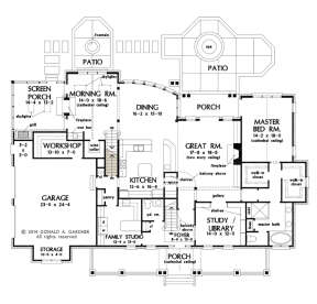Main Floor w/ Basement Stair Location for House Plan #2865-00189