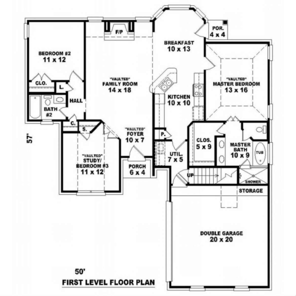 Floorplan 1 for House Plan #053-00380