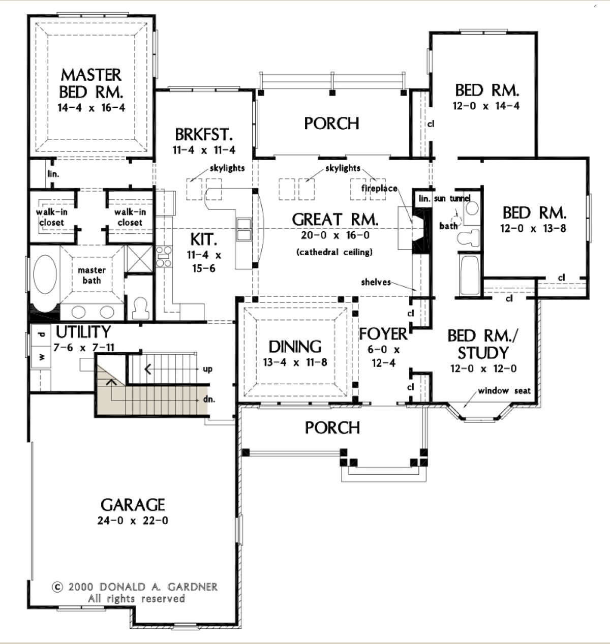 Main Floor w/ Basement Stair Location for House Plan #2865-00201