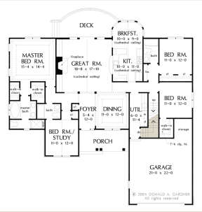 Main Floor w/ Basement Stair Location for House Plan #2865-00204