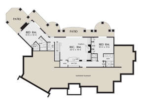 Main Floor w/ Basement Stair Location for House Plan #2865-00207