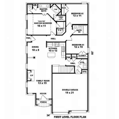 Floorplan 1 for House Plan #053-00382