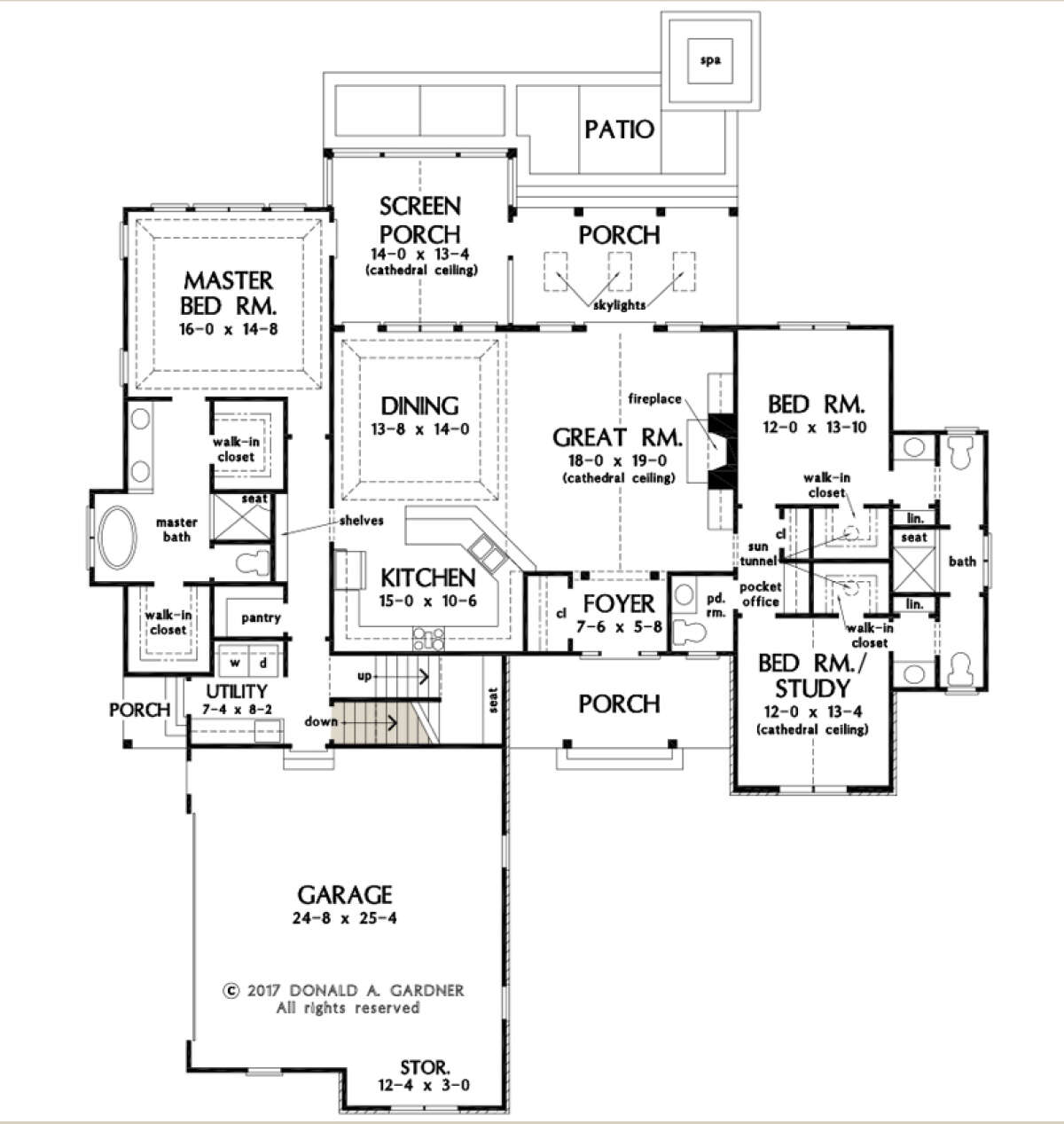 Main Floor w/ Basement Stair Location for House Plan #2865-00216
