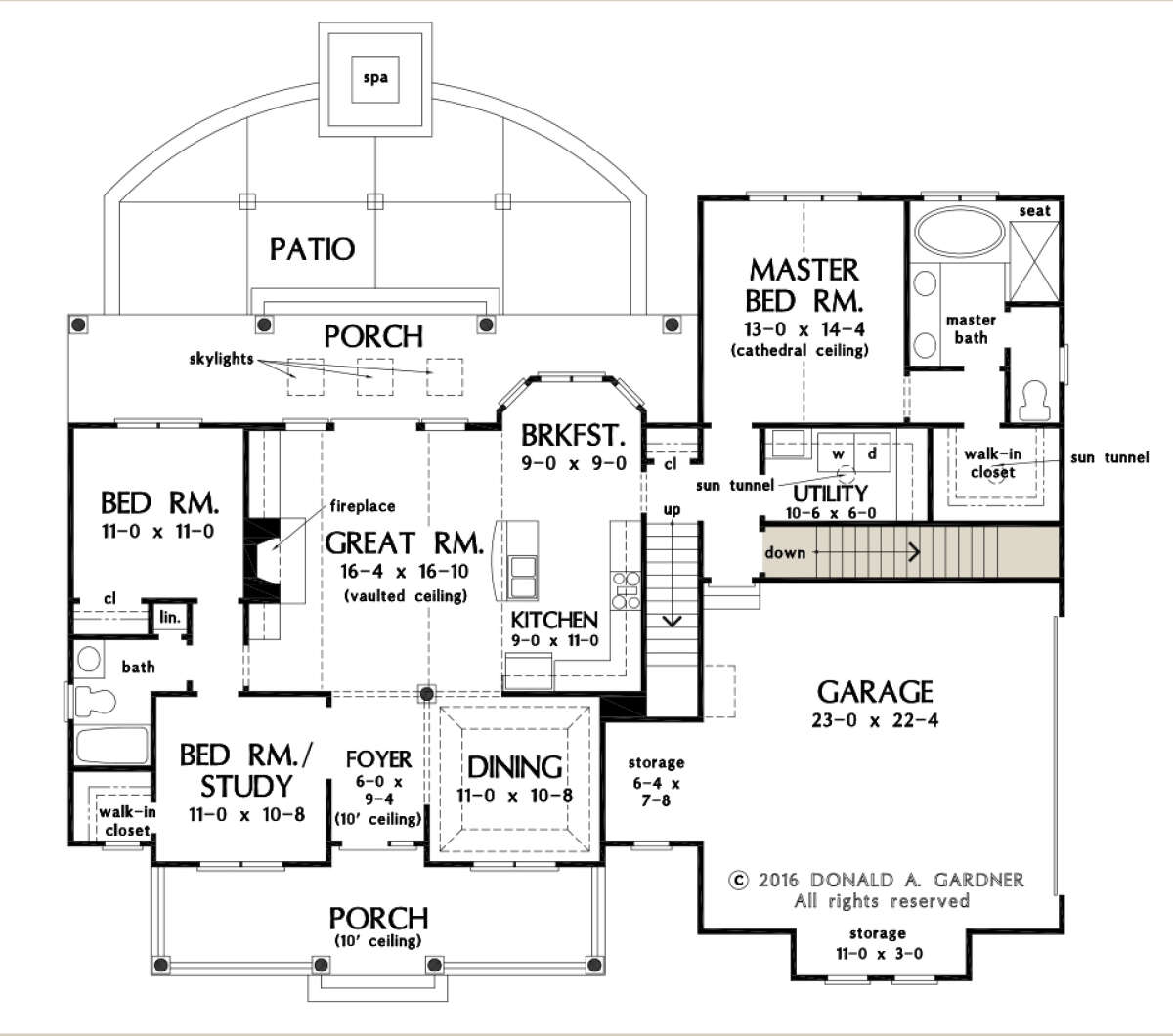 Main Floor w/ Basement Stair Location for House Plan #2865-00218